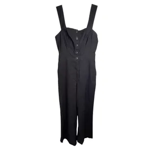 Maeve Anthropologie The Colette Jumpsuit Womens 8 Black Wide Leg Linen Blend‎ thumbnail 11