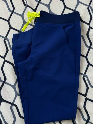 Figs electric blue with neon green drawstring Zamora Joggers size Small- NWOT thumbnail 1