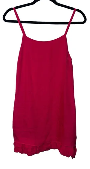 Alice + Olivia Pink 100% Silk Ruffle Hem‎ Mini Slip Dress Size S 83656643 thumbnail 1