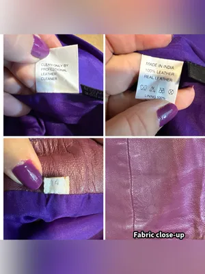 Vintage 1990'S Plum Purple Leather Midi Skirt (14) thumbnail 13