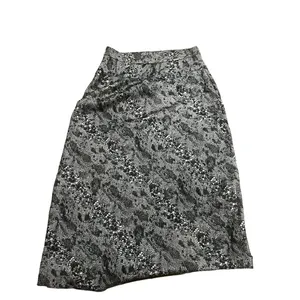 Free People Women's Midi Satin Slip Skirt Snake Skin Print Size 6 Gray thumbnail 4