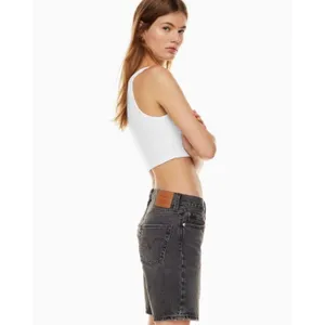 Levis 501 Original Premium Denim Shorts Black Grey W26 A1962-0007 High Rise thumbnail 3
