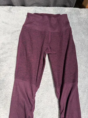 Alo yoga goddess Ribbed Leggings maroon burgundy small thumbnail 2