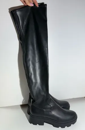 NWOT OpenEdit Women’s Black Lug-Sole Platform Boots thumbnail 1