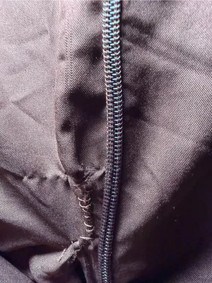 Halogen Brown Maxi Dress with White Polka Dots small flaw inside linen blend thumbnail 3