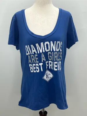 5th & Ocean Womens Kansas City Royals Diamonds Are A Girls Best Friend Shirt XXL thumbnail 1