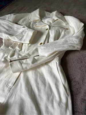Lovers and Friends Small Fancy White Denim Romper With Gold Buttons thumbnail 6