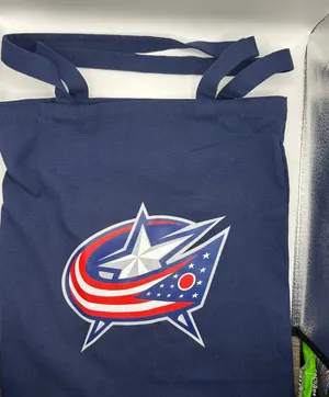 Columbus Blue Jackets NHL Canvas Tote Bag Navy Blue Hockey‎ Fan Reusable Shopper thumbnail 1
