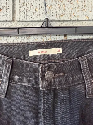Levi's 94' Baggy Jeans Womens 31x31 Black Mid Rise Loose Straight Leg thumbnail 8