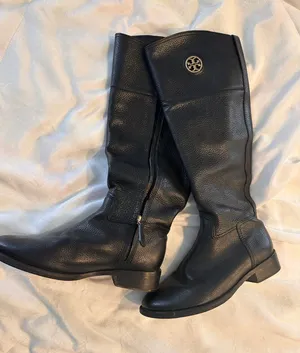 Tory Burch Pebbled Leather Riding Boots  thumbnail 1