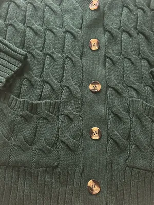 Like new ultra soft Cable Knit Button-Front Women's Cardigan Sweater size M thumbnail 2