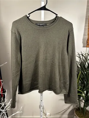 P298. French Connection Olive Green Knit Long Sleeve Sweater thumbnail 1