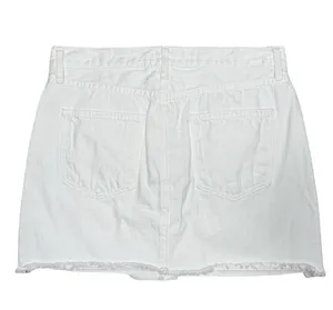 Just Black Denim White Ram Edge Hem Mini Skirt Women’s Sz L thumbnail 2