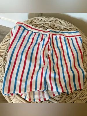 Mattel Red, Light Blue & White Striped shorts. thumbnail 4
