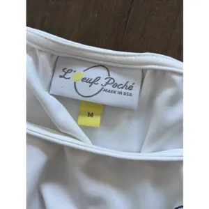 L'oeuf Poche Sippican Tennis Club Top Womens M White Cap Sleeve Athletic thumbnail 3