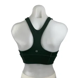 Lululemon Women's Green Racerback High Neck Yoga Athletic Sports Bra Crop Top 4 thumbnail 2