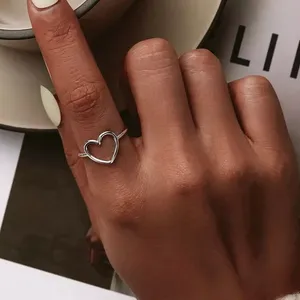 Sterling Silver SIZE 10 925  Simple Minimalist Heart Ring thumbnail 2