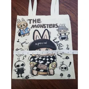 Labubu Chic Kawaii Retro Eco Friendly Trendy Sturdy Reusable Tote Bag thumbnail 3