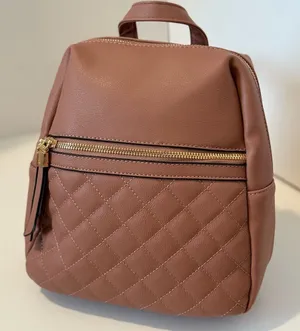 Quilted Pink Gold Mini Backpack Convertible Crossbody Straps Pockets Y2K thumbnail 1