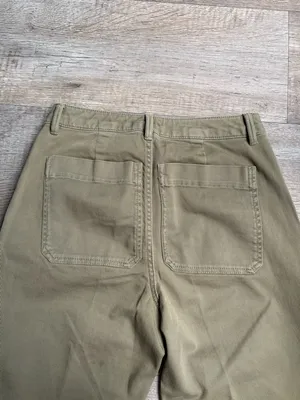 Quince Organic Stretch Cotton Twill Straight Leg Cropped Pants Olive size 2 thumbnail 7