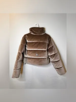 Alo Yoga Ribbed Velour Gold Rush Puffer In Macchiato Size XS thumbnail 7