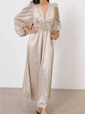 ba&sh Celie Metallic Dress in Gold thumbnail 14