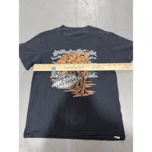 Las Vegas T-Rex Dinosaur Graphic T-Shirt Faded Black Souvenir Tee Women Small thumbnail 4