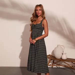 Vici Meradeth Plaid Midi Dress Size XS NWOT thumbnail 3