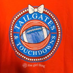 Itsa Girl Thing Orange Football Tailgates Touchdowns‎ Graphic T Shirt XL thumbnail 4