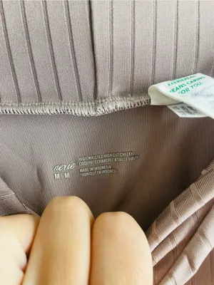 Aerie High Waisted High Cut Cheeky Bikini Bottom M Mauve Ribbed Crossover thumbnail 5