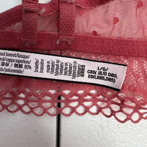 Victoria's Secret Bralette Sz L Bra Unlined Lace Detail Wireless Pink Adjustable thumbnail 14
