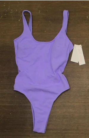 Salt + Cove Juniors Classic Tank One-Piece Swimsuit 807144 Iris Purple Blue XS thumbnail 1