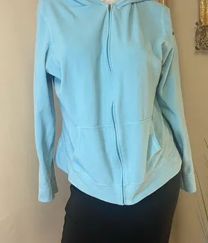 L.L. Bean Lightweight Full Zip Hoodie, Womens Size Large, Light Blue thumbnail 1