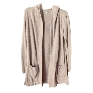 BAREFOOT DREAMS cozy chic lite size M hooded open front cardigan. thumbnail 2