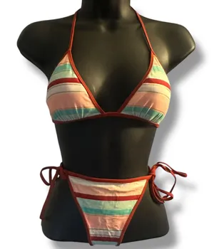 Aerie Swim Teeny mixed size striped bikini thumbnail 1