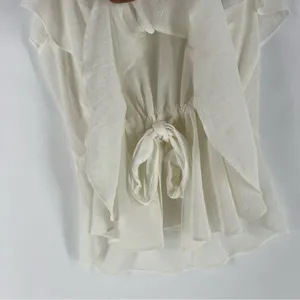 Max Studio Lightweight‎ Gauzy Layered Ruffle Sleeveless Peplum Top Feminine thumbnail 9