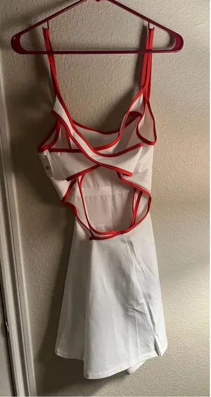 Free people movement racerback dress RED & WHITE thumbnail 2