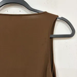 Michael Kors Brown Sleeveless Maxi Tank Dress Size Medium Side Slit Minimalist thumbnail 6