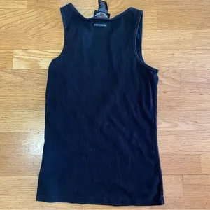Harley Davidson Black Ribbed Logo Grunge Biker Festival Preppy Moto Y2K Tank L thumbnail 3