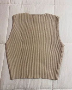Ribbed Nude Tank Top Tan Size M thumbnail 2