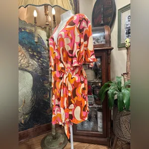 Ava & Viv Multicolor Tropical Tie Wrap Romper thumbnail 2