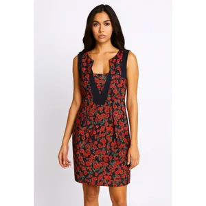 Anthropologie NWT Small Vintage Red Floral Poppy Dress Chic Coquette Dainty thumbnail 3