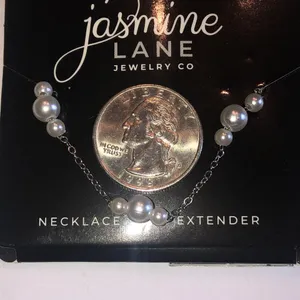 Jasmine Lane Silver Tone Dainty Boho Faux Pearl Necklace thumbnail 4