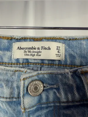 Abercrombie & Fitch Ultra High Rise 90s Straight Jean in Medium Blue Size 4 thumbnail 7