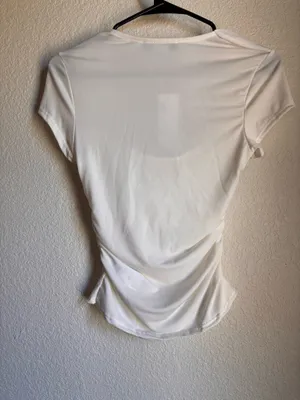 White cowl neck top thumbnail 3