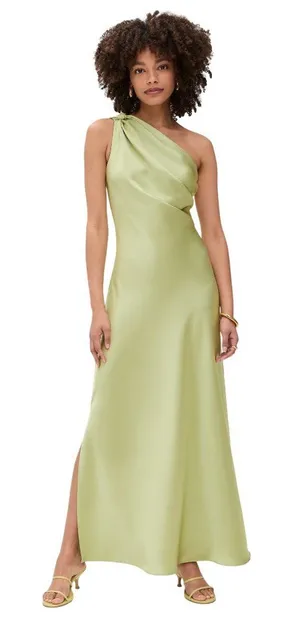 Veronica Beard Tanya Taylor Stassi Dress in Light Parakeet 8 Womens Long Satin Maxi Gown thumbnail 1