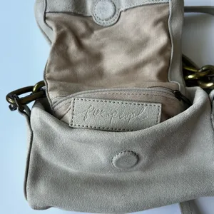 Free People Charlie Chain Crossbody in taupe suede leather thumbnail 10