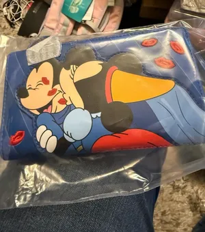 Disney Loungefly Mickey and Minnie Mouse Kissing Zip Around Wallet thumbnail 1