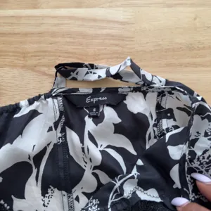 VTG y2k Express Women 100% SILK Cami Top Small Black‎ Floral Lace Whimsigoth thumbnail 7