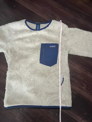 Patagonia Men’s Tan/ Navy Los Gatos Teddy Fleece Crew Neck Size XS thumbnail 9